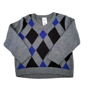 Gymboree Argyle Sweater Boys 18 24 month Preppy Long‎ Sleeve Blue Gray Black